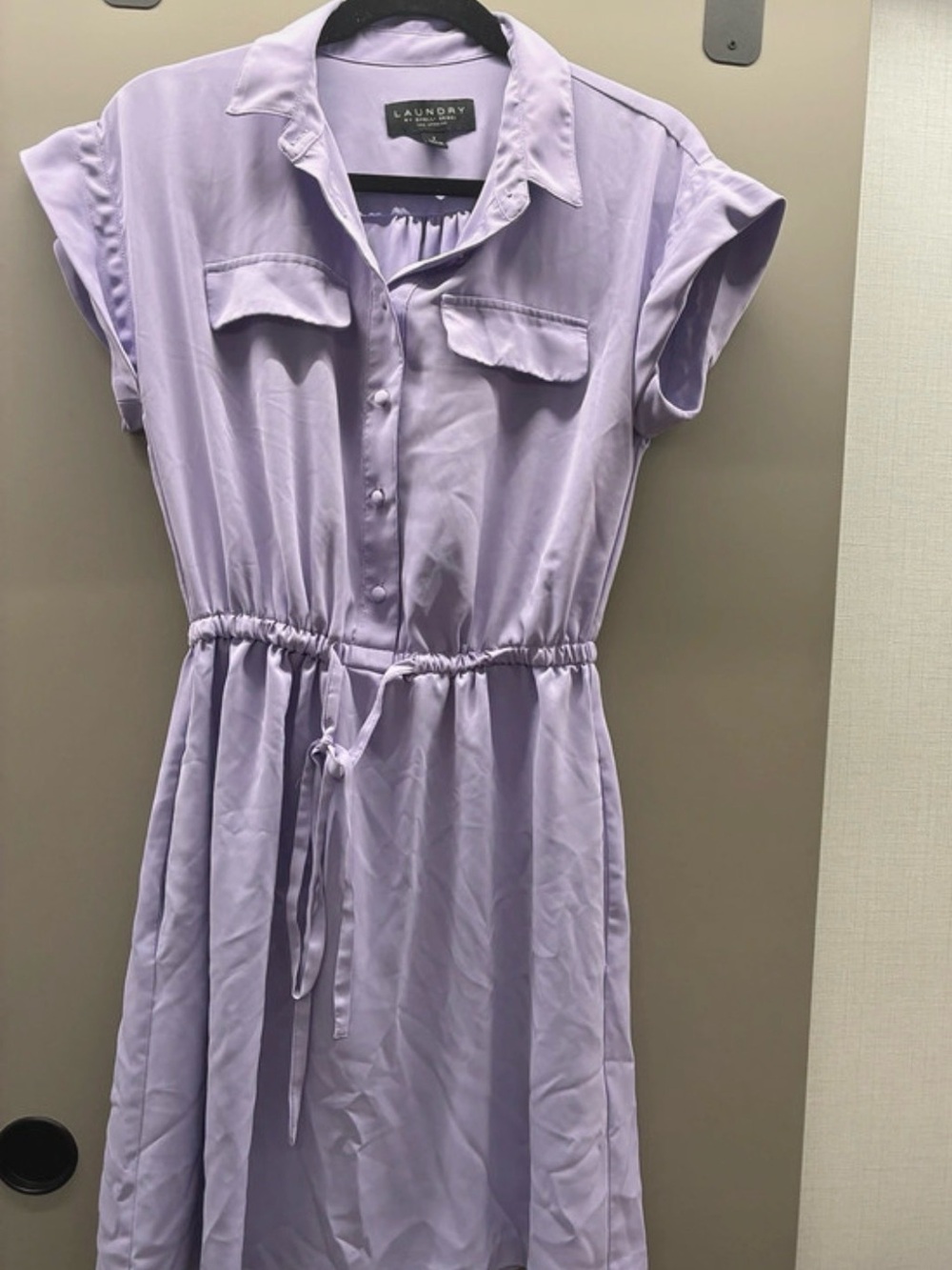 Laundry By Shelli Segal Lavender Button-Front Midi Dress